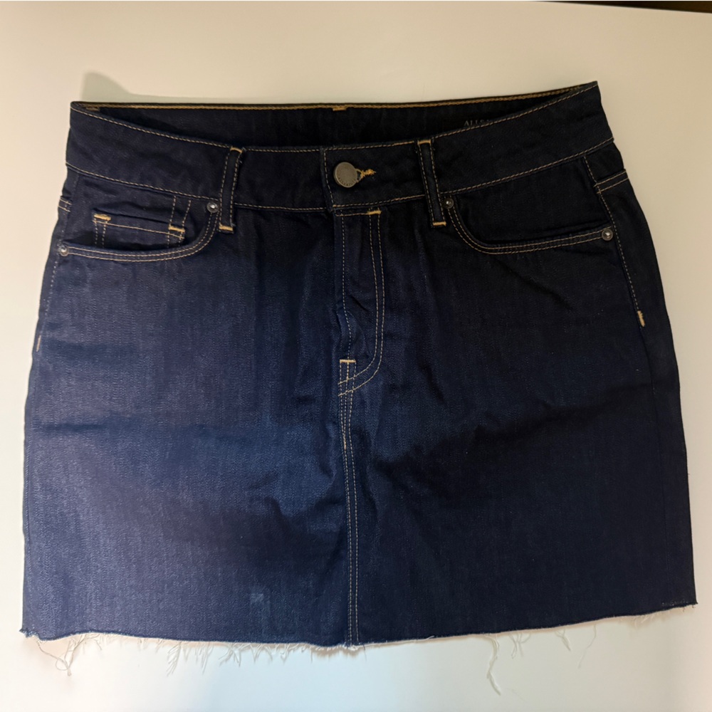 All Saints Dark Blue Denim Mini Skirt